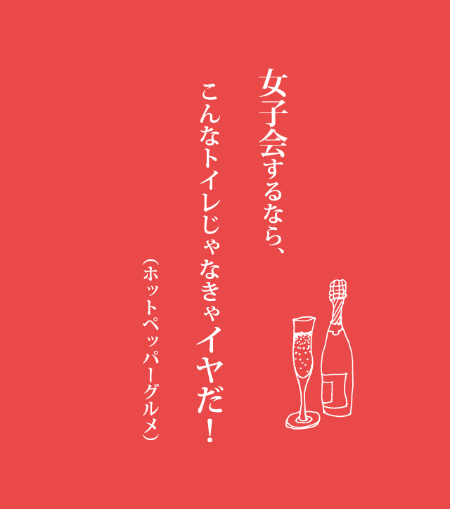 女子会をするなら、こんなトイレじゃなきゃイヤだ！（ホットペッパーグルメ）